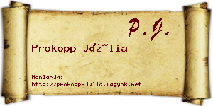 Prokopp Júlia névjegykártya